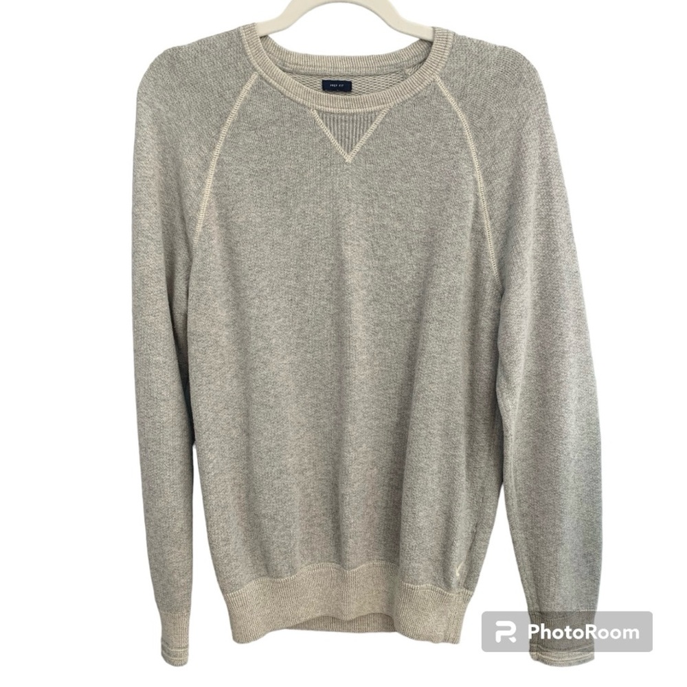 American Eagle Prep Crewneck Fit Knit Cotton Sweater with Ribbed Cuffs and Hem